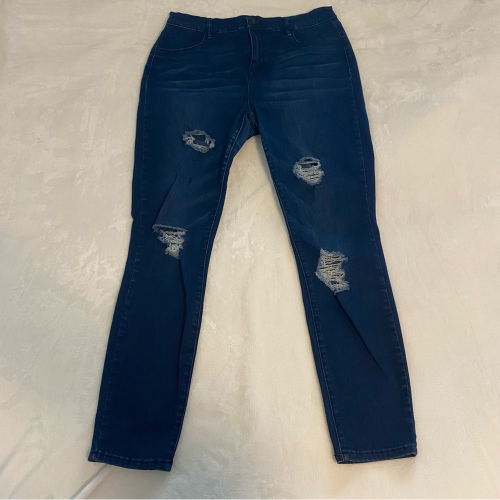 Women's Pac Sun Distressed Jeggings Blue Size 30W 27L